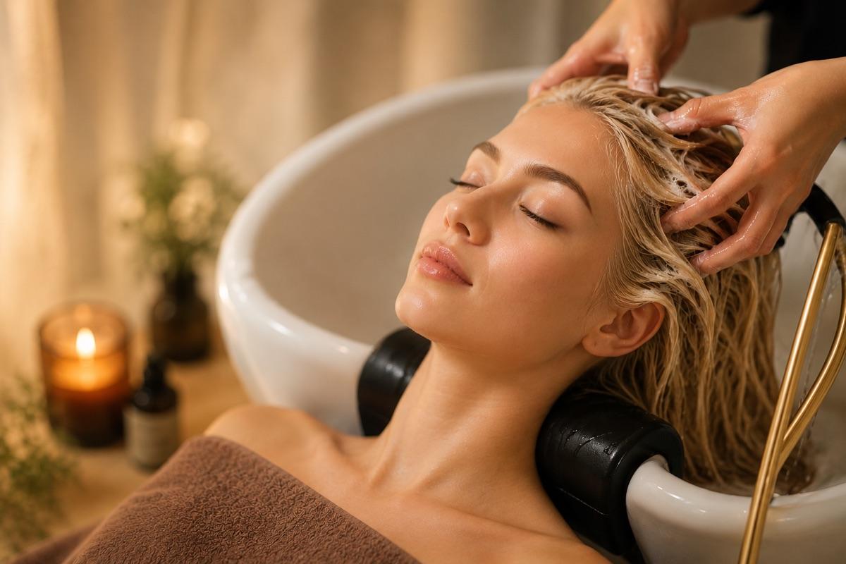 A guest relaxing during the Gina K Revitalize Plus Treatment